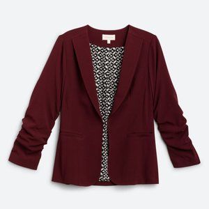 Raja Collarless Ruched Sleeved Blazer